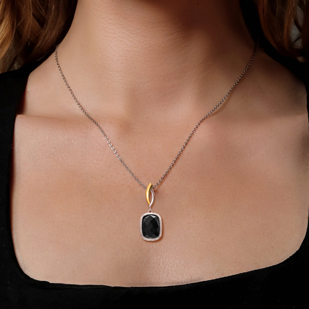 Pendant in 925 Sterling Silver and 10K Yellow Gold