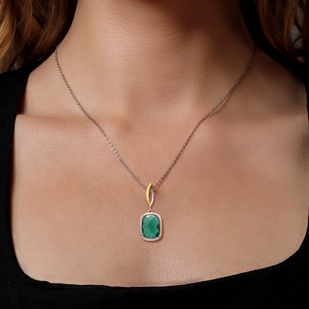 Pendant in 925 Sterling Silver and 10K Yellow Gold