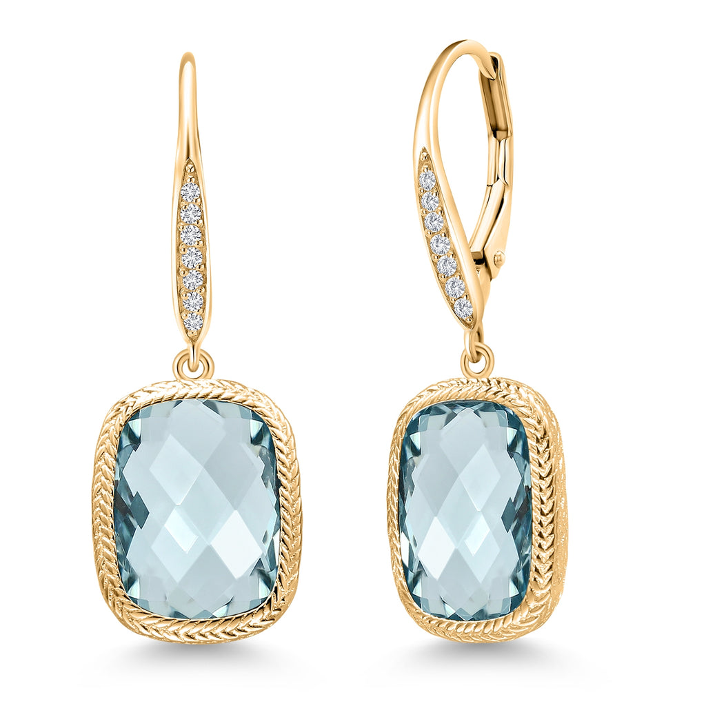 AQUA - Yellow Gold Plated Silver_Earrings in 18K Yellow Gold Plated Silver