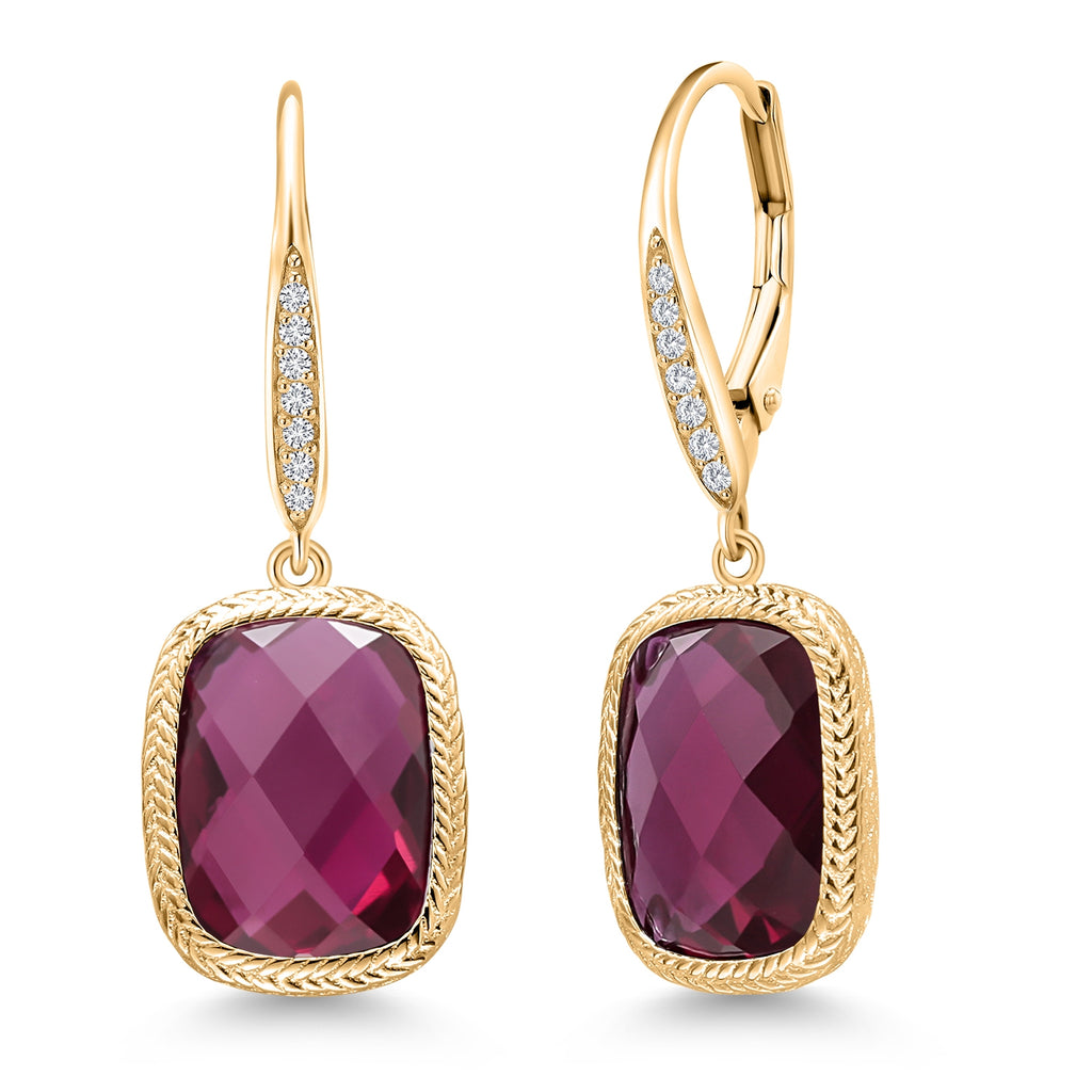 RED - Yellow Gold Plated Silver_Earrings in 18K Yellow Gold Plated Silver