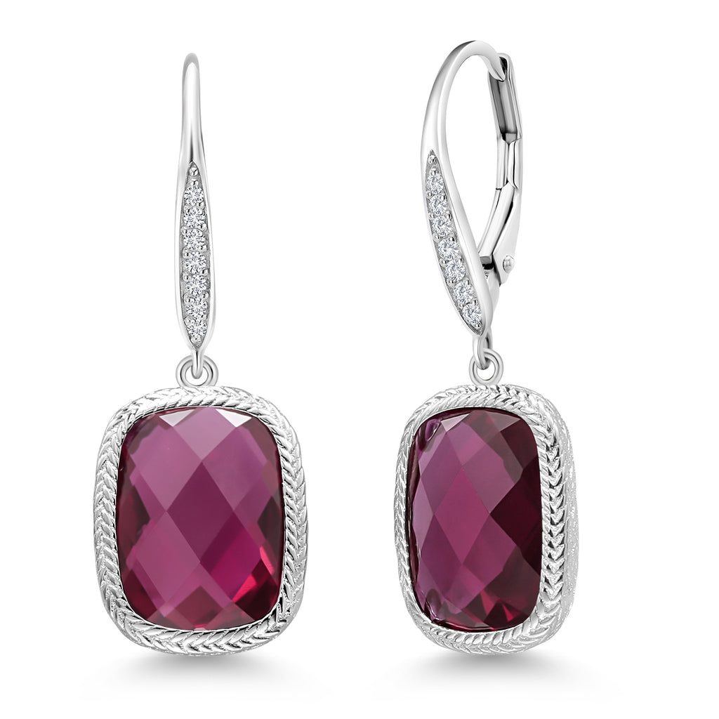 RED - Silver_Earrings in 925 Sterling Silver