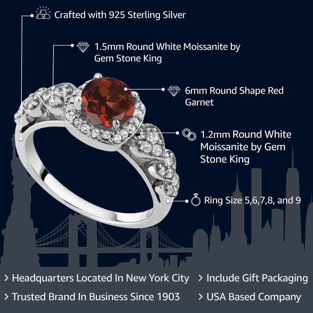 Garnet - January_9_Ring in 925 Sterling Silver