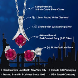 Pendant Earrings Set in 925 Sterling Silver