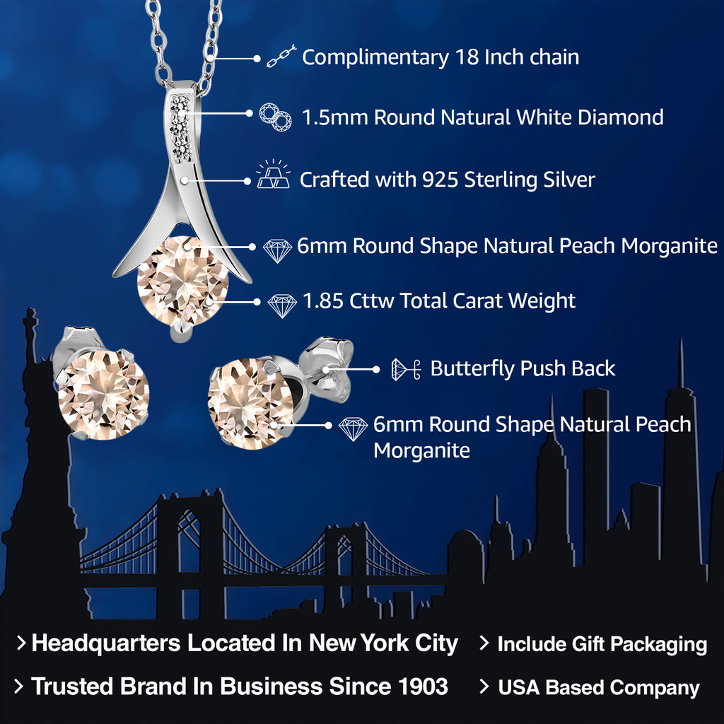 Pendant Earrings Set in 925 Sterling Silver
