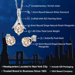 Pendant Earrings Set in 925 Sterling Silver