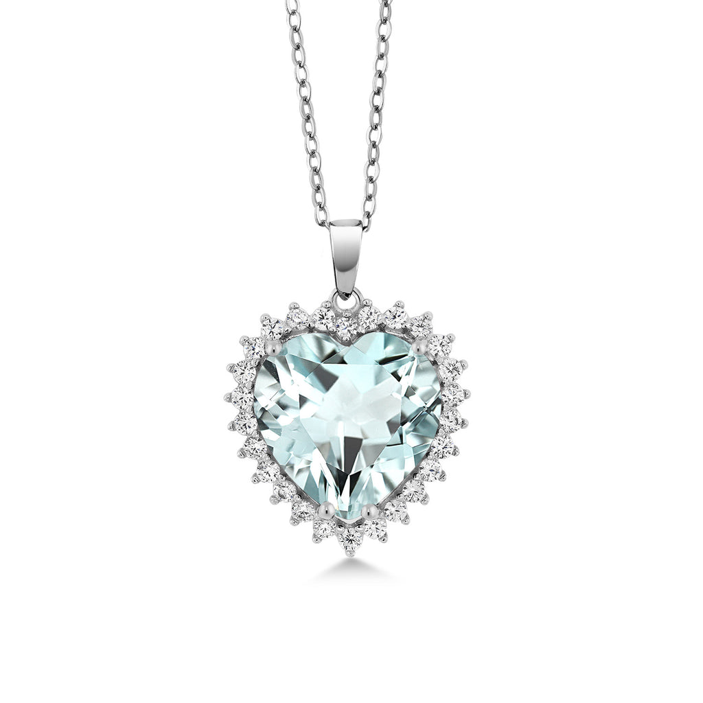 Created Aquamarine_Pendant in 925 Sterling Silver