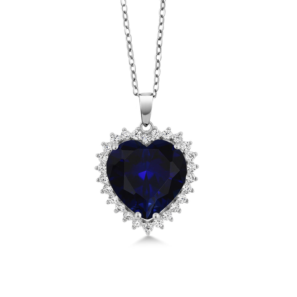 Created Sapphire_Pendant in 925 Sterling Silver