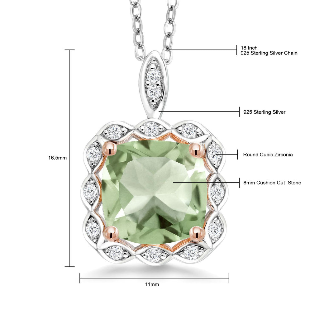 Prasiolite_Pendant in 925 Sterling Silver
