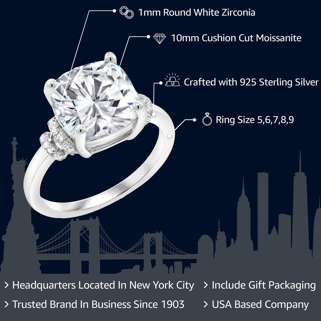 White Moissanite - April_5_Ring in 925 Sterling Silver