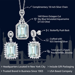 Pendant Earrings Set in 925 Sterling Silver