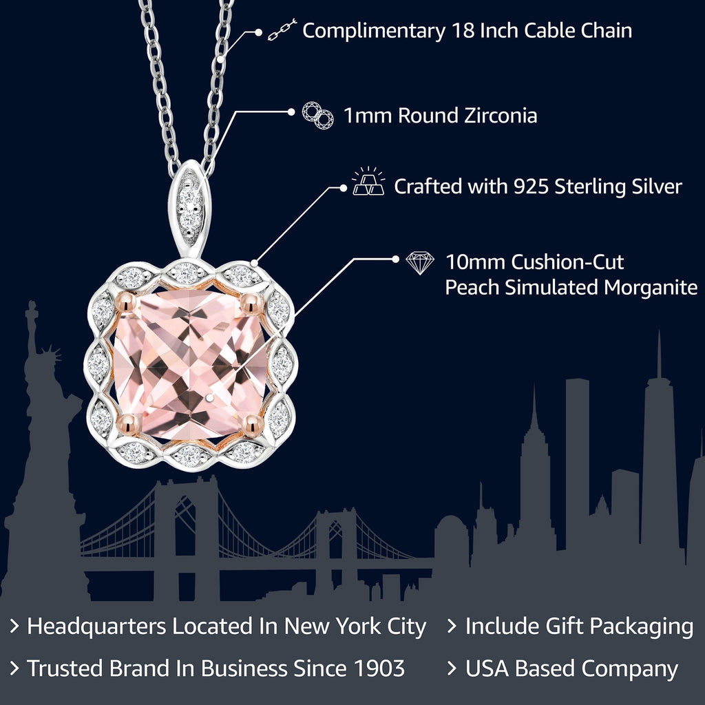 Nano Morganite - October_Pendant in 925 Sterling Silver