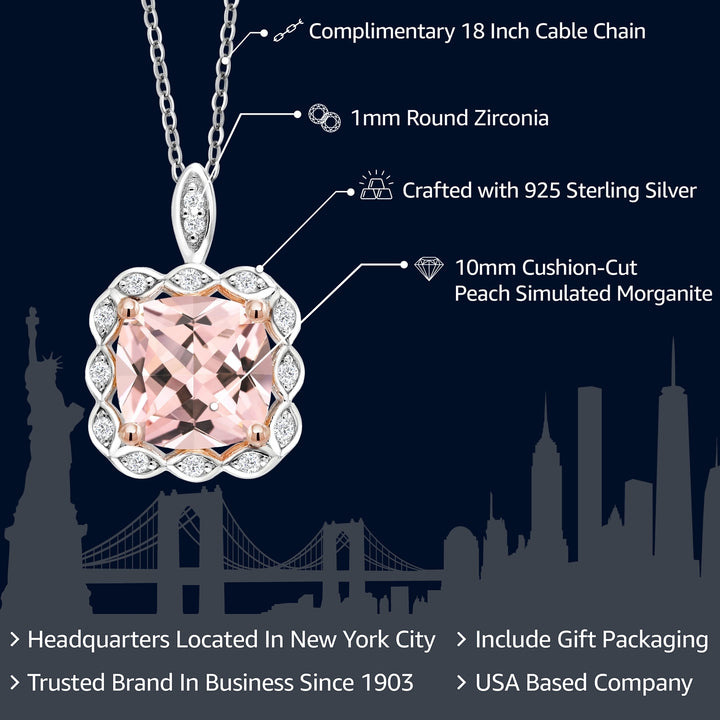 Nano Morganite - October_Pendant in 925 Sterling Silver