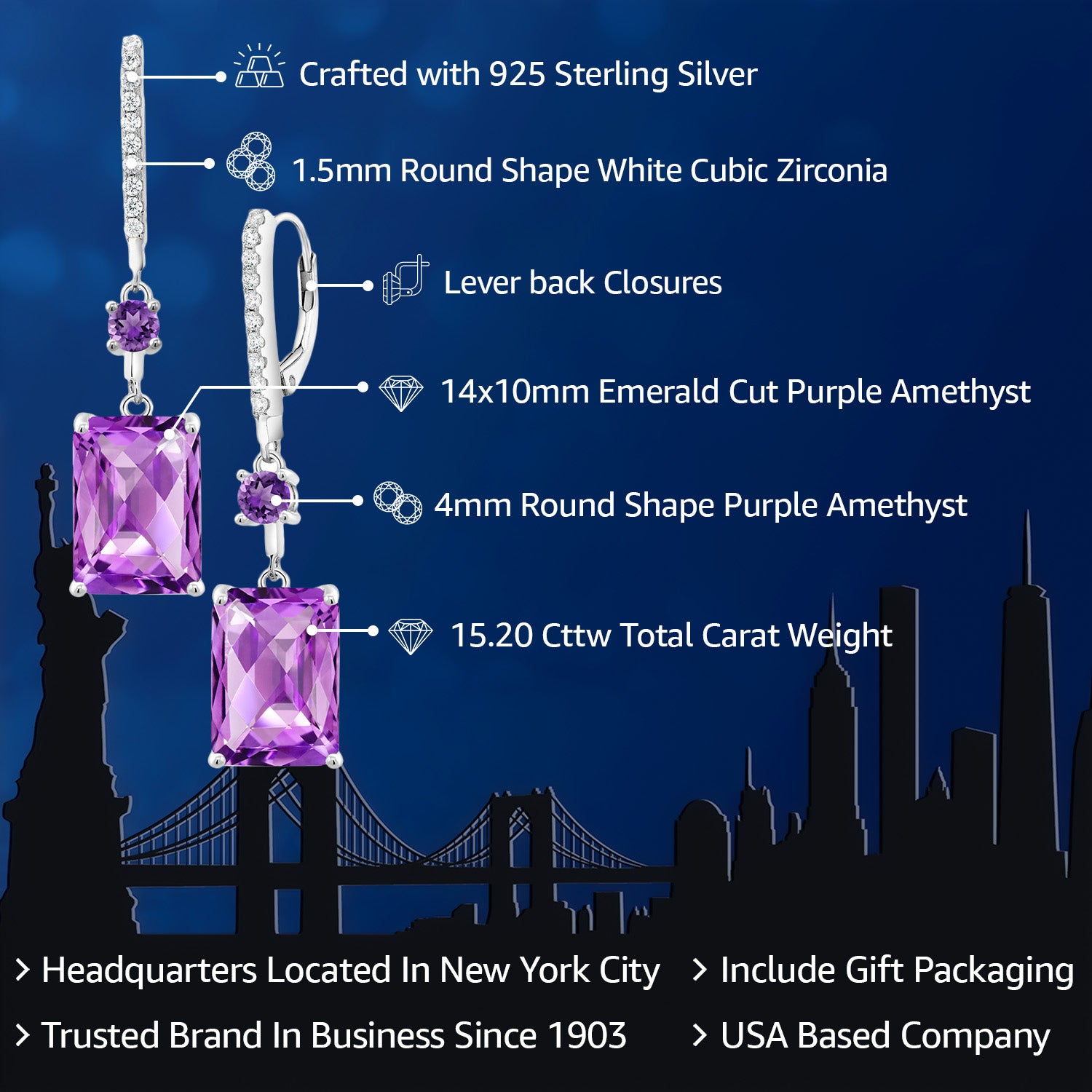 Earrings in 925 Sterling Silver