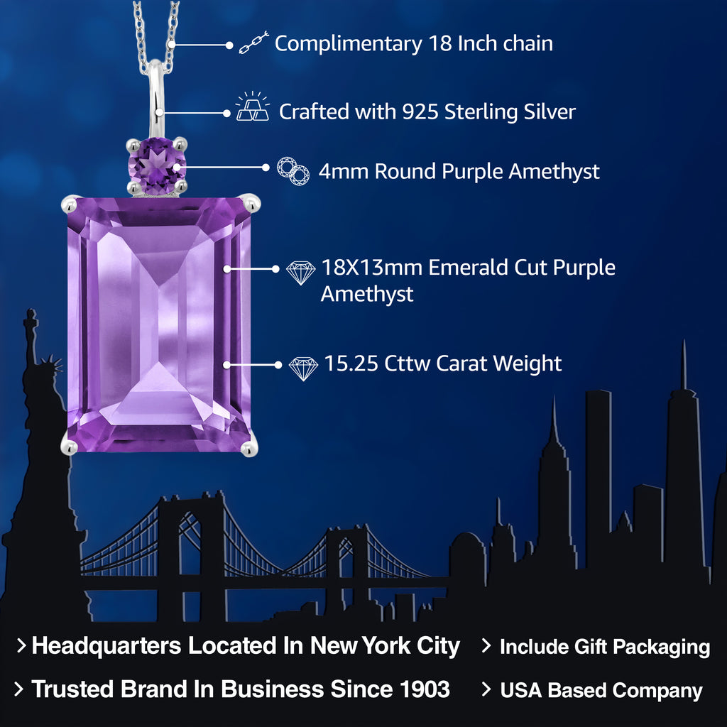 Amethyst - February_Pendant in 925 Sterling Silver