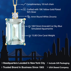 Pendant in 925 Yellow Gold Plated Silver