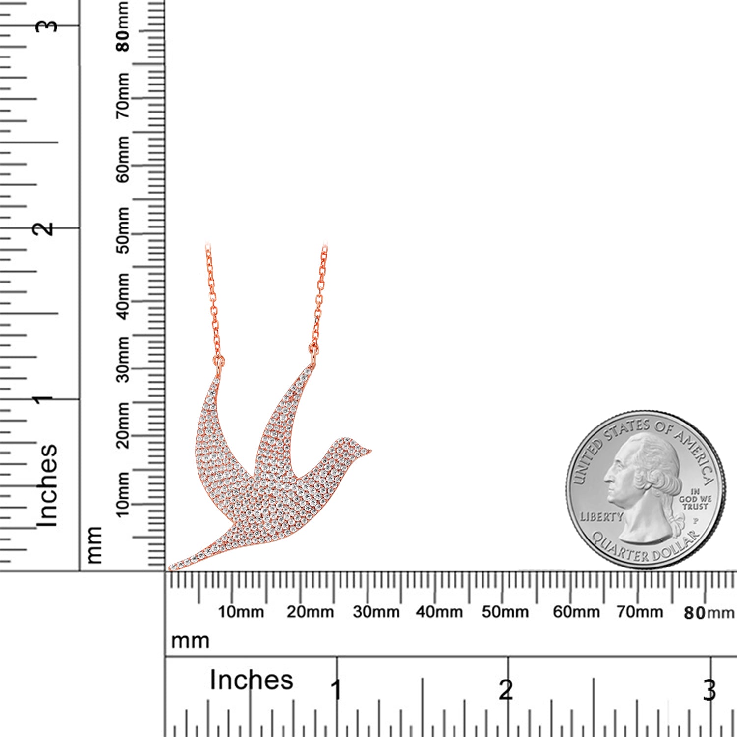 Pendant in 925 Rose Gold Plated Silver