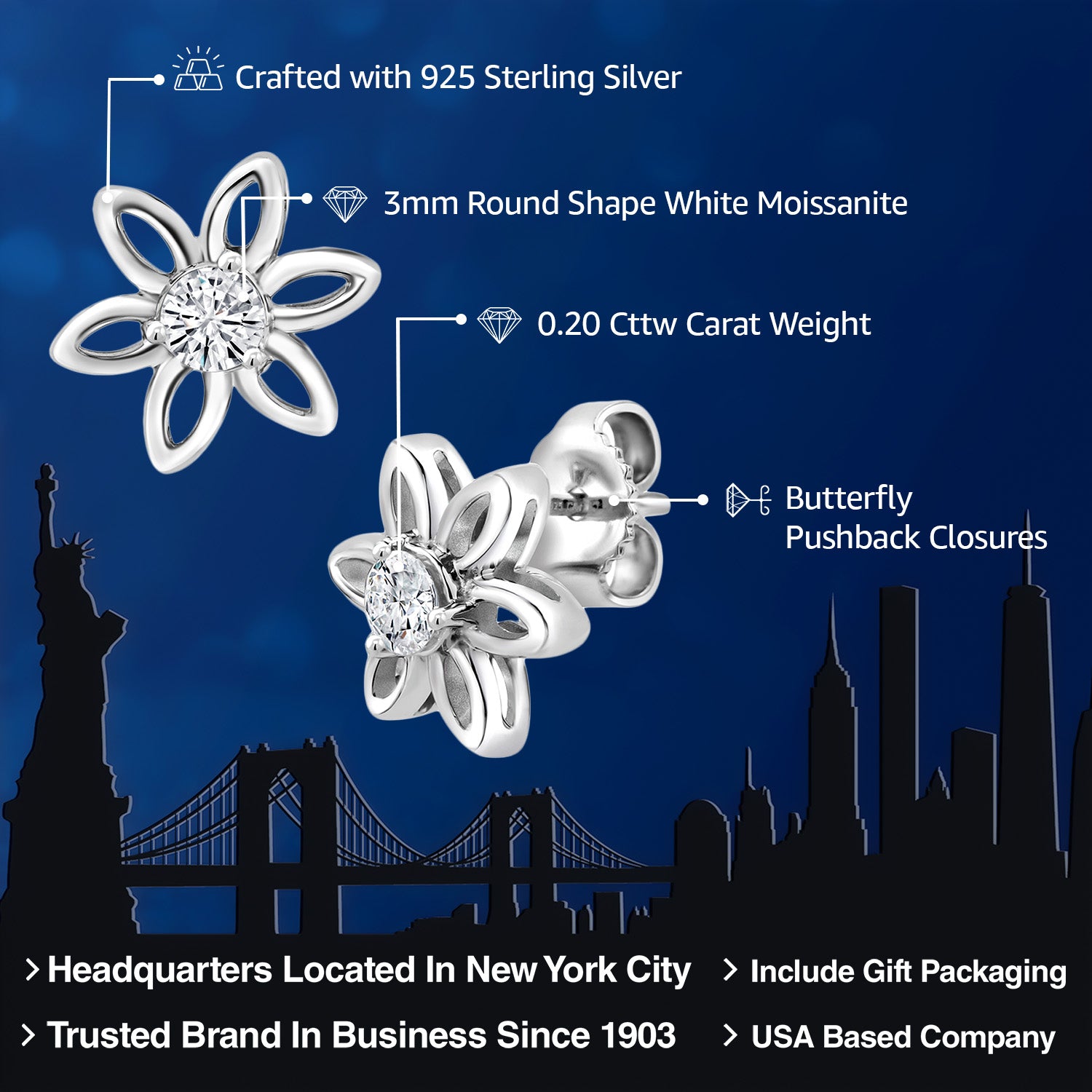 Earrings in 925 Sterling Silver
