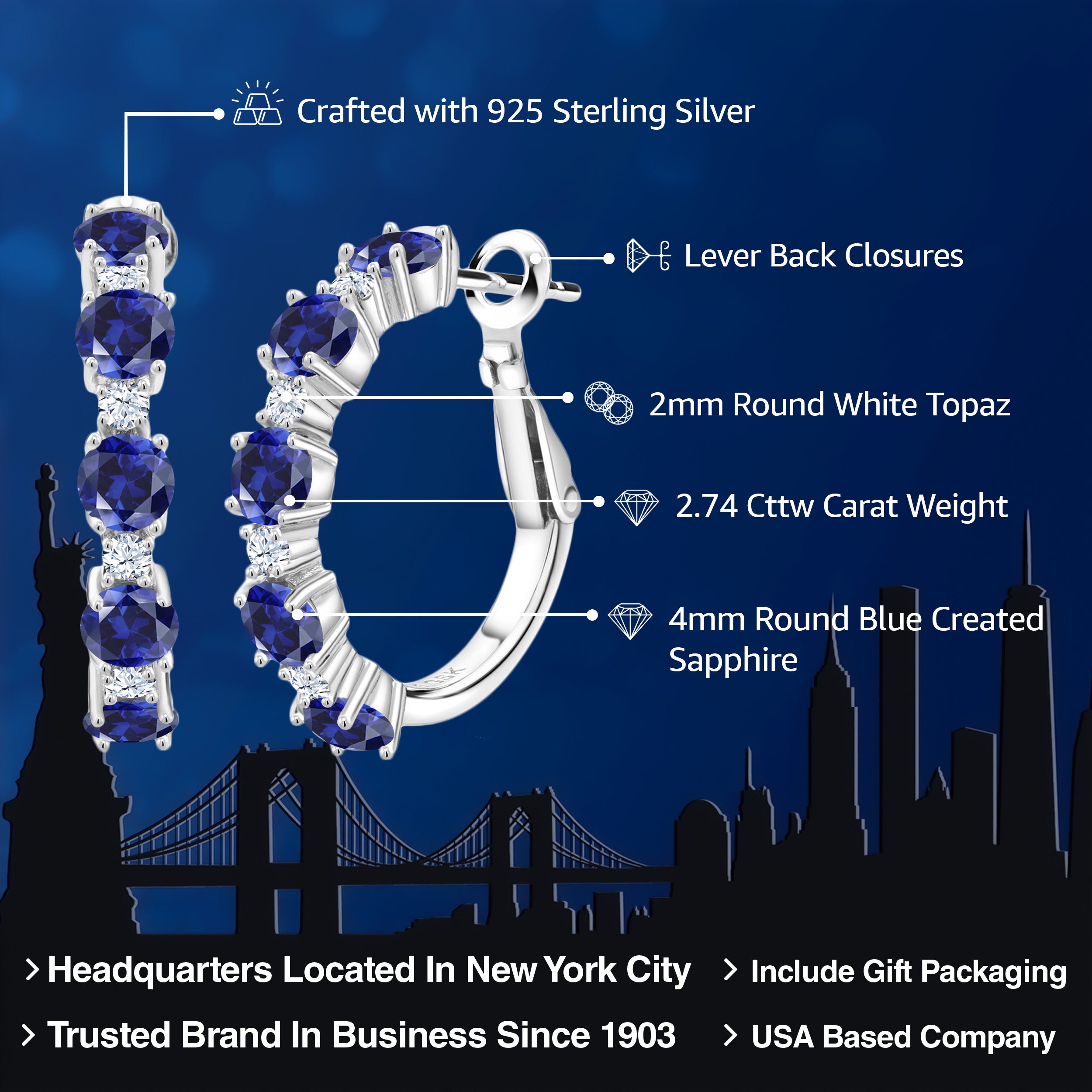 Earrings in 925 Sterling Silver