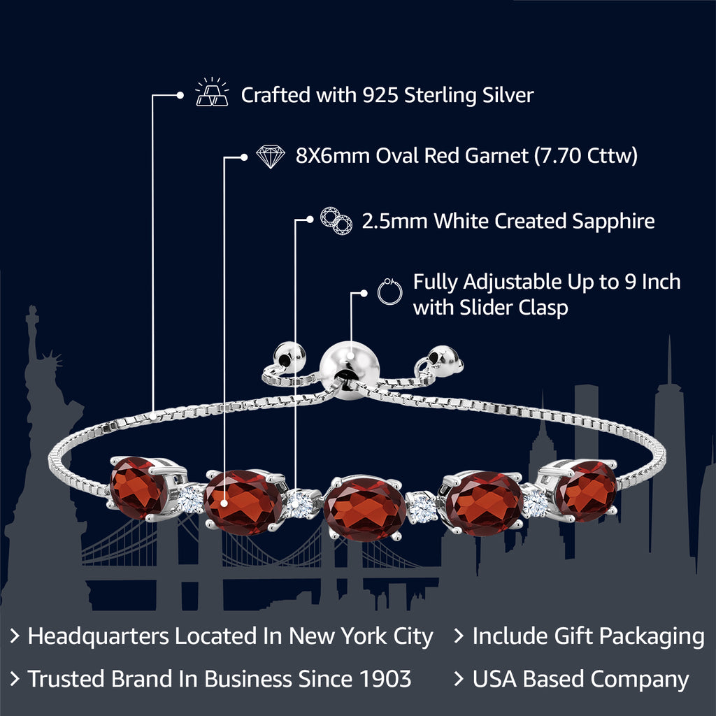 Garnet - January_Bracelet in 925 Sterling Silver