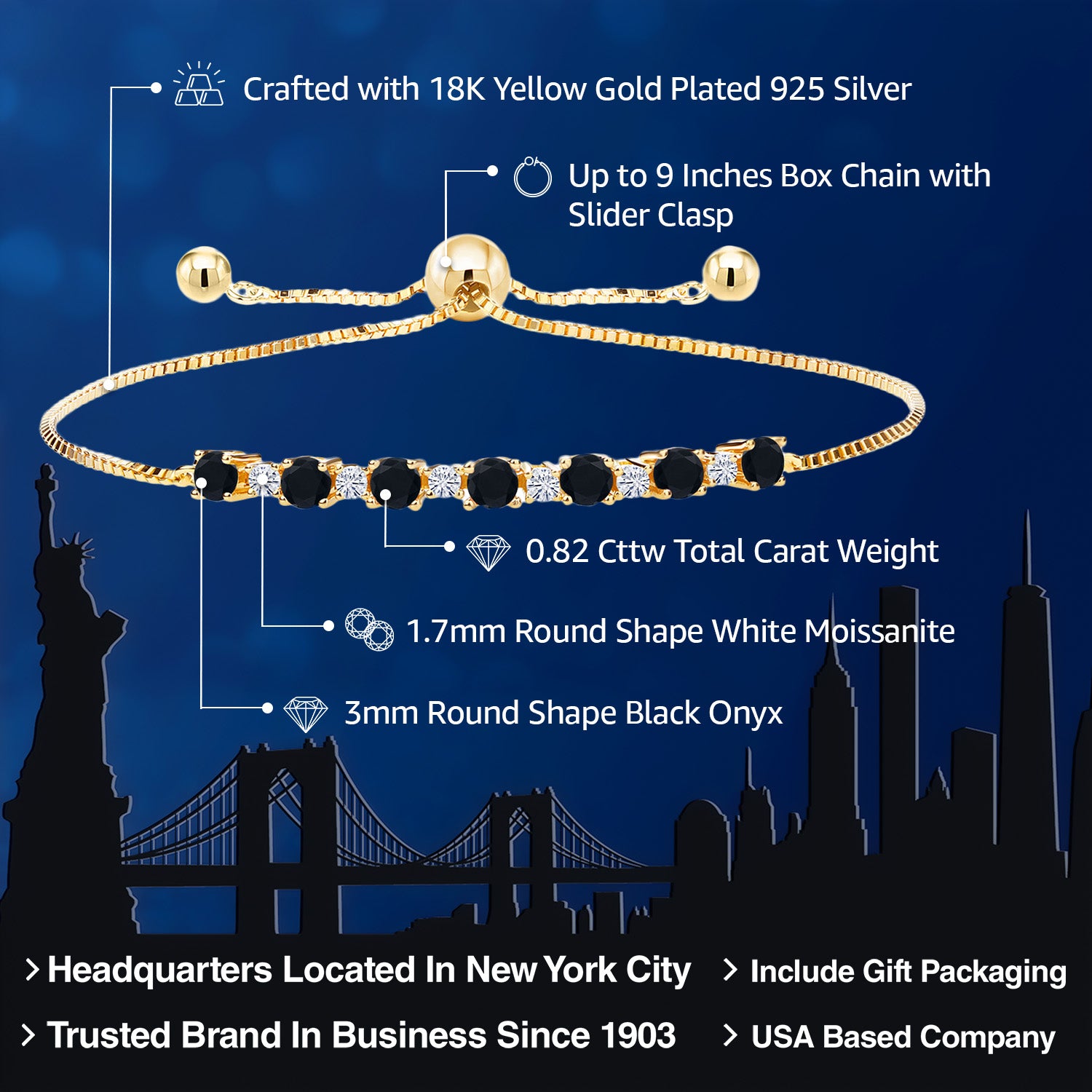 Bracelet in 925 Yellow Gold Plated Silver