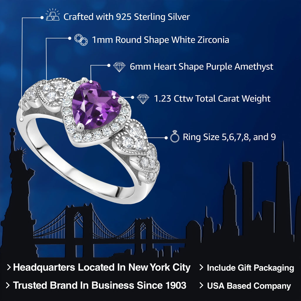 Amethyst - February_5_Ring in 925 Sterling Silver