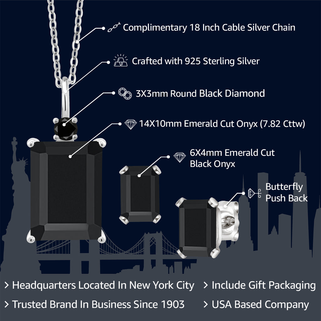 Pendant Earrings Set in 925 Sterling Silver