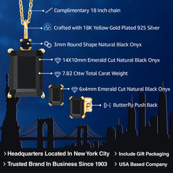 Pendant Earrings Set in 925 Yellow Gold Plated Silver