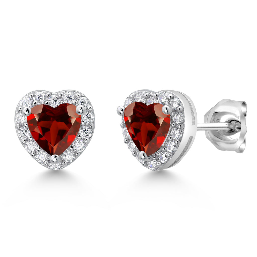 Garnet - January_Sterling Silver_Earrings in Sterling Silver