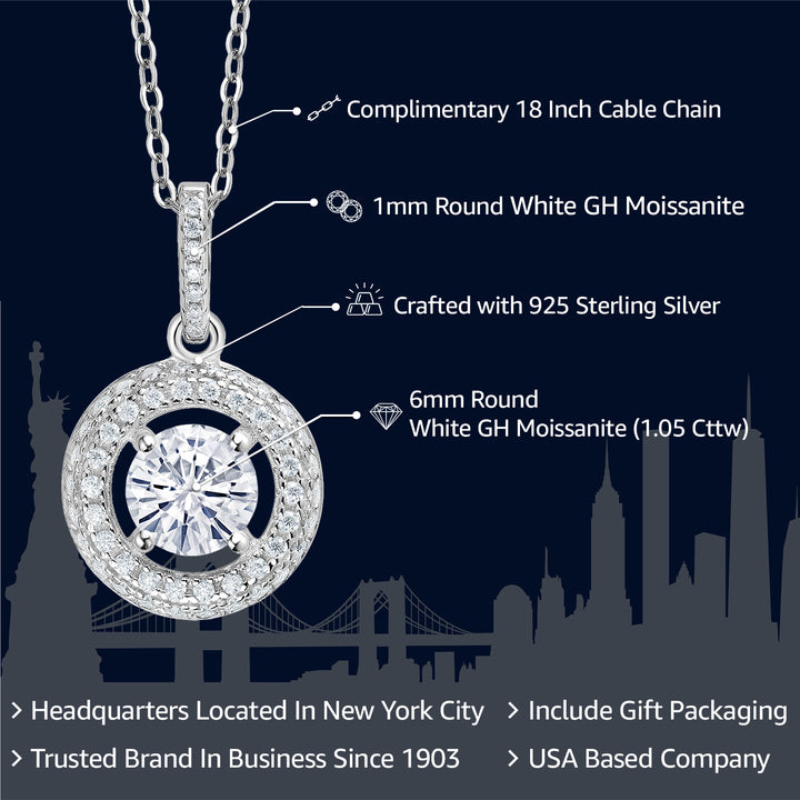 Moissanite - April_Pendant in 925 Sterling Silver
