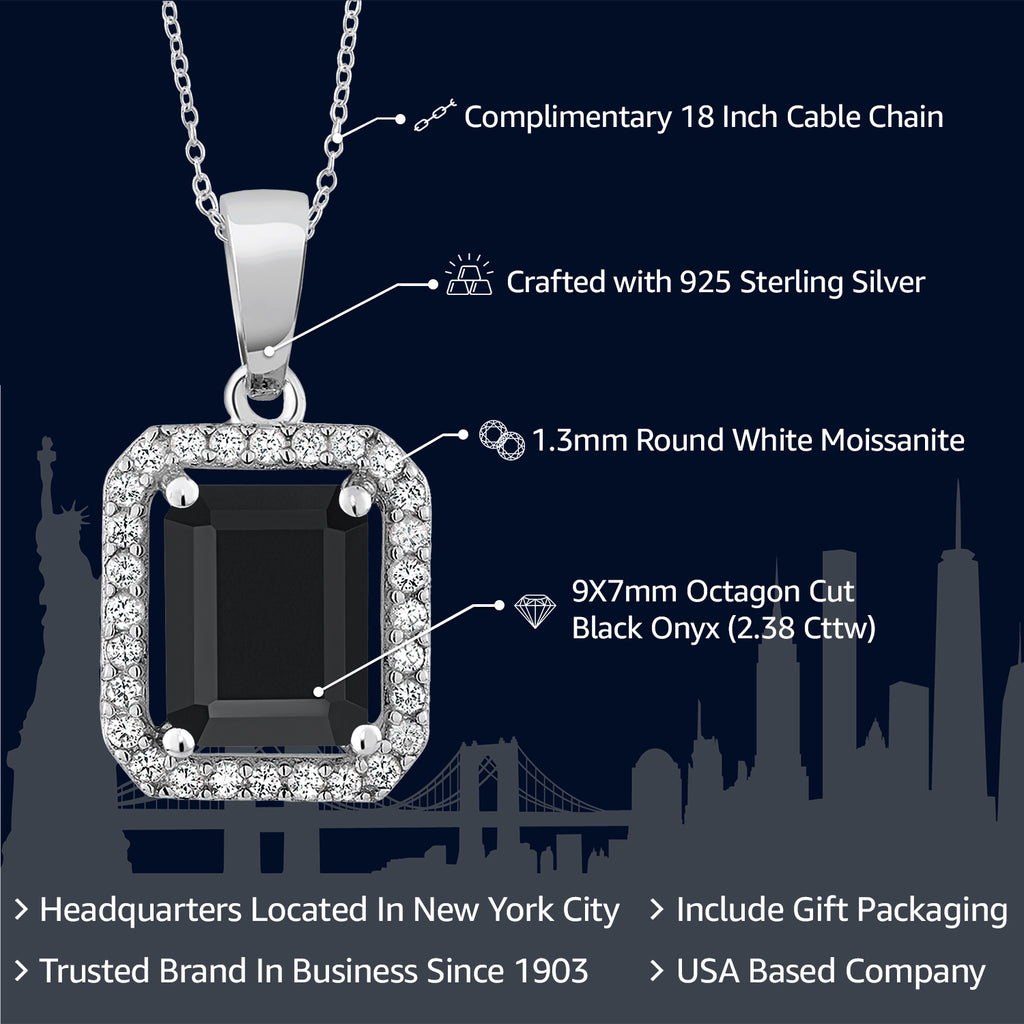 Onyx - December_Pendant in 925 Sterling Silver