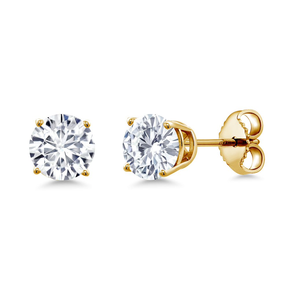 1.00 Carat_18K Yellow Gold Plated_Earrings in 925 Yellow Gold Plated Silver