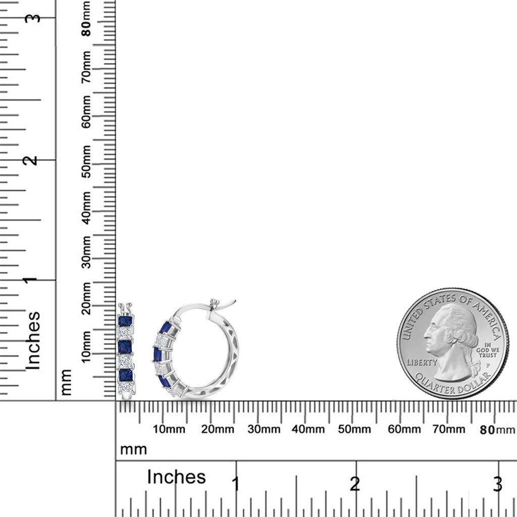 Created Sapphire - September_Earrings in 925 Sterling Silver