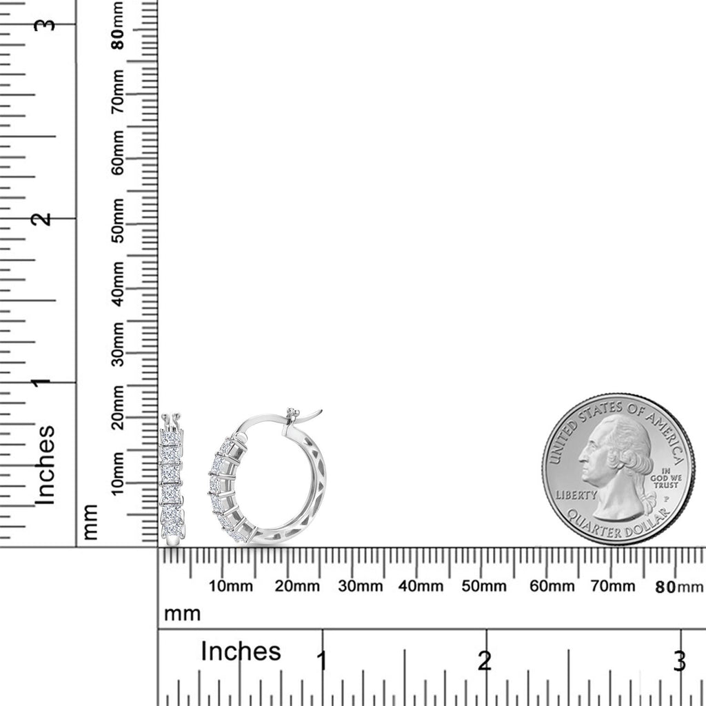 Moissanite - Silver_Earrings in 925 Sterling Silver