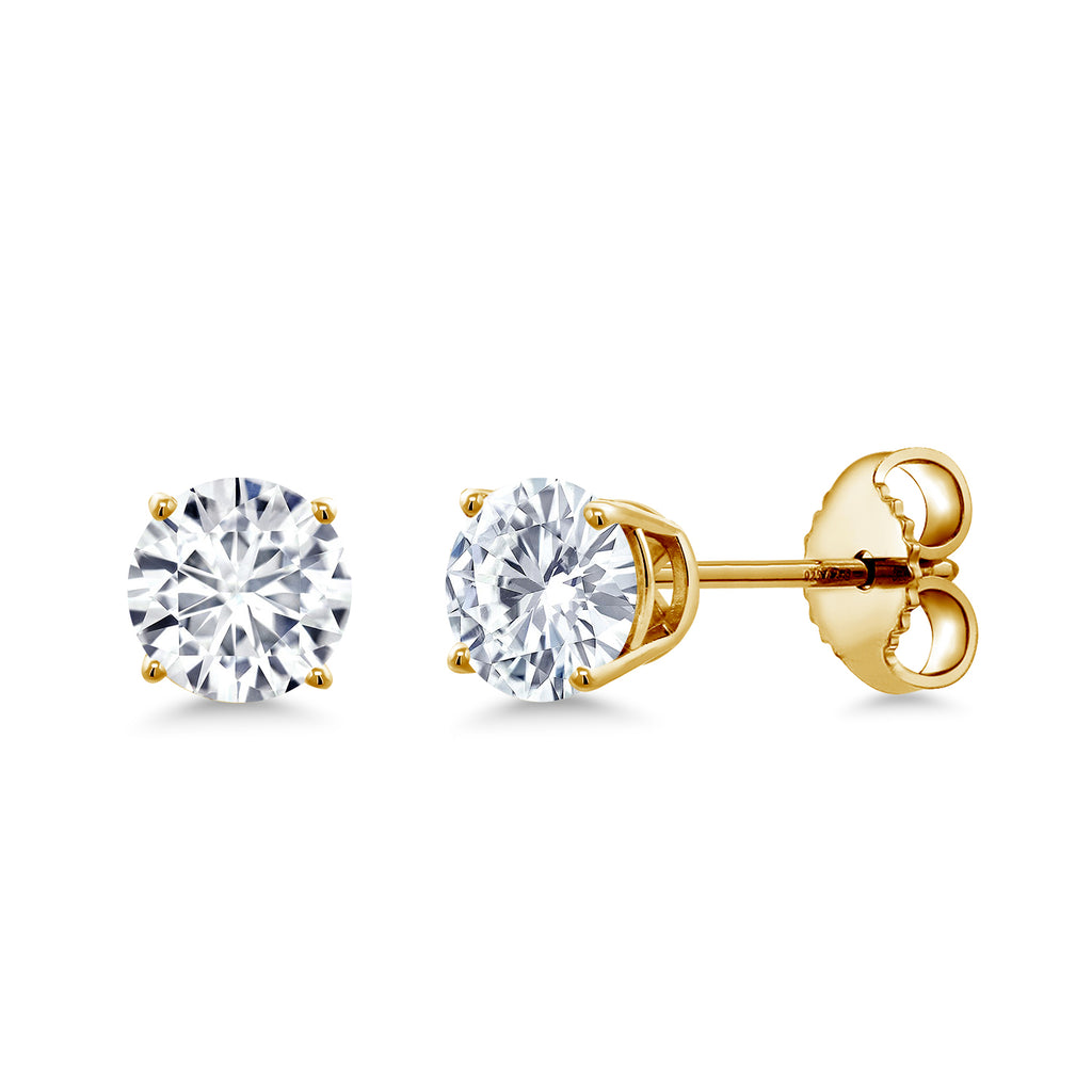 0.50 Carat_18K Yellow Gold Plated_Earrings in 925 Yellow Gold Plated Silver