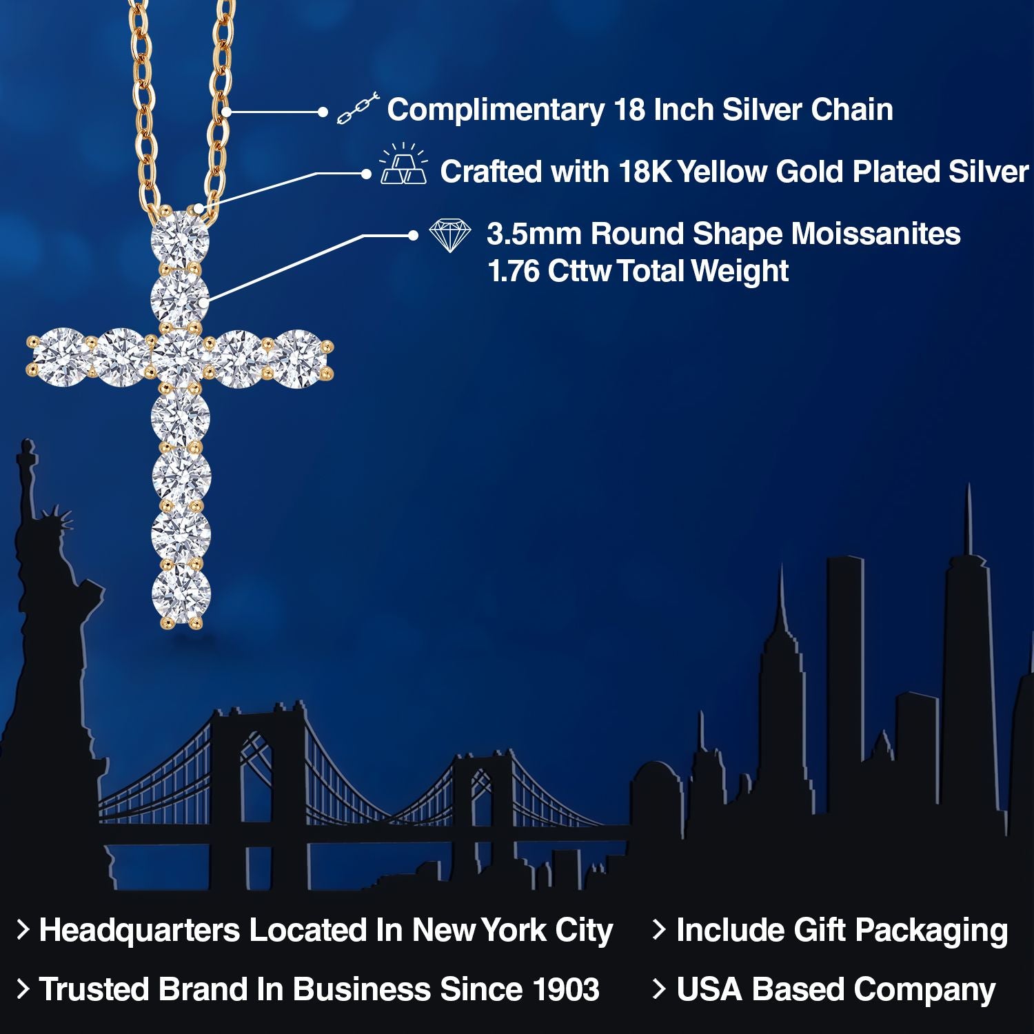 Pendant in 925 Yellow Gold Plated Silver