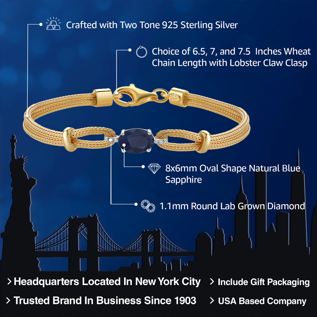 Sapphire - September_Bracelet in 925 Sterling Silver