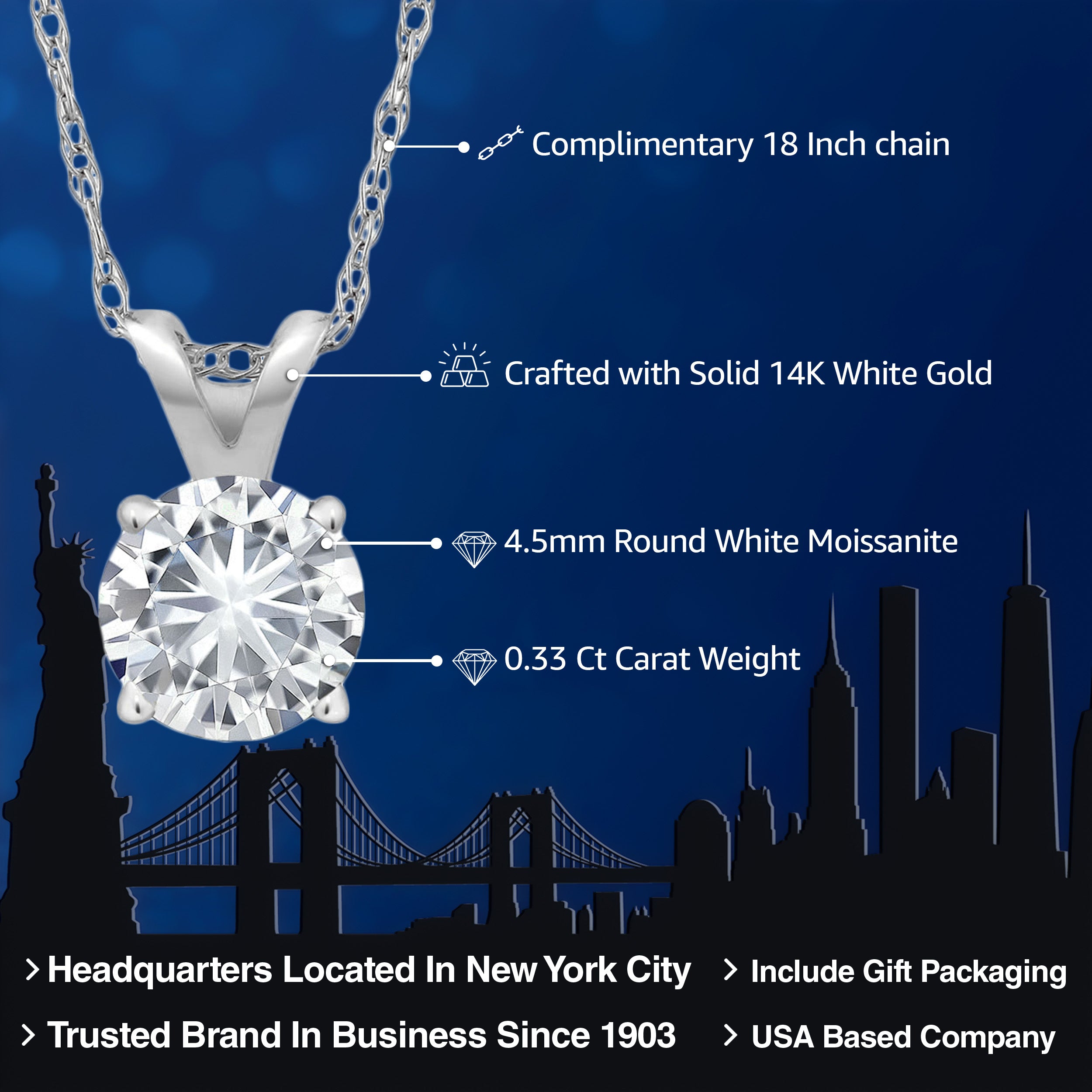 Pendant in 14K White Gold