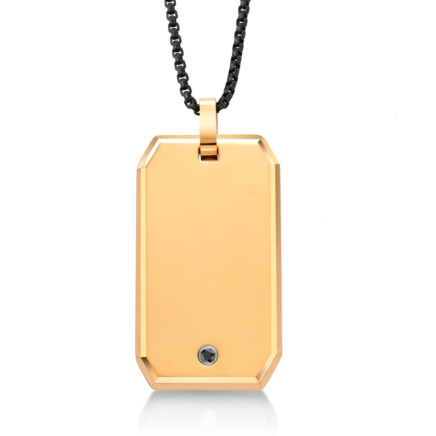 Yellow Pendant - Black Rolo Chain