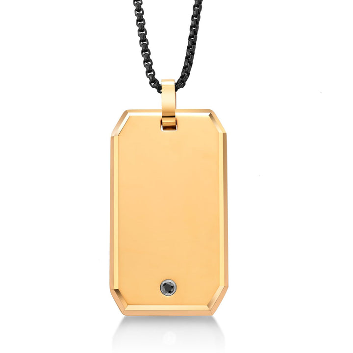 Yellow Pendant - Black Rolo Chain