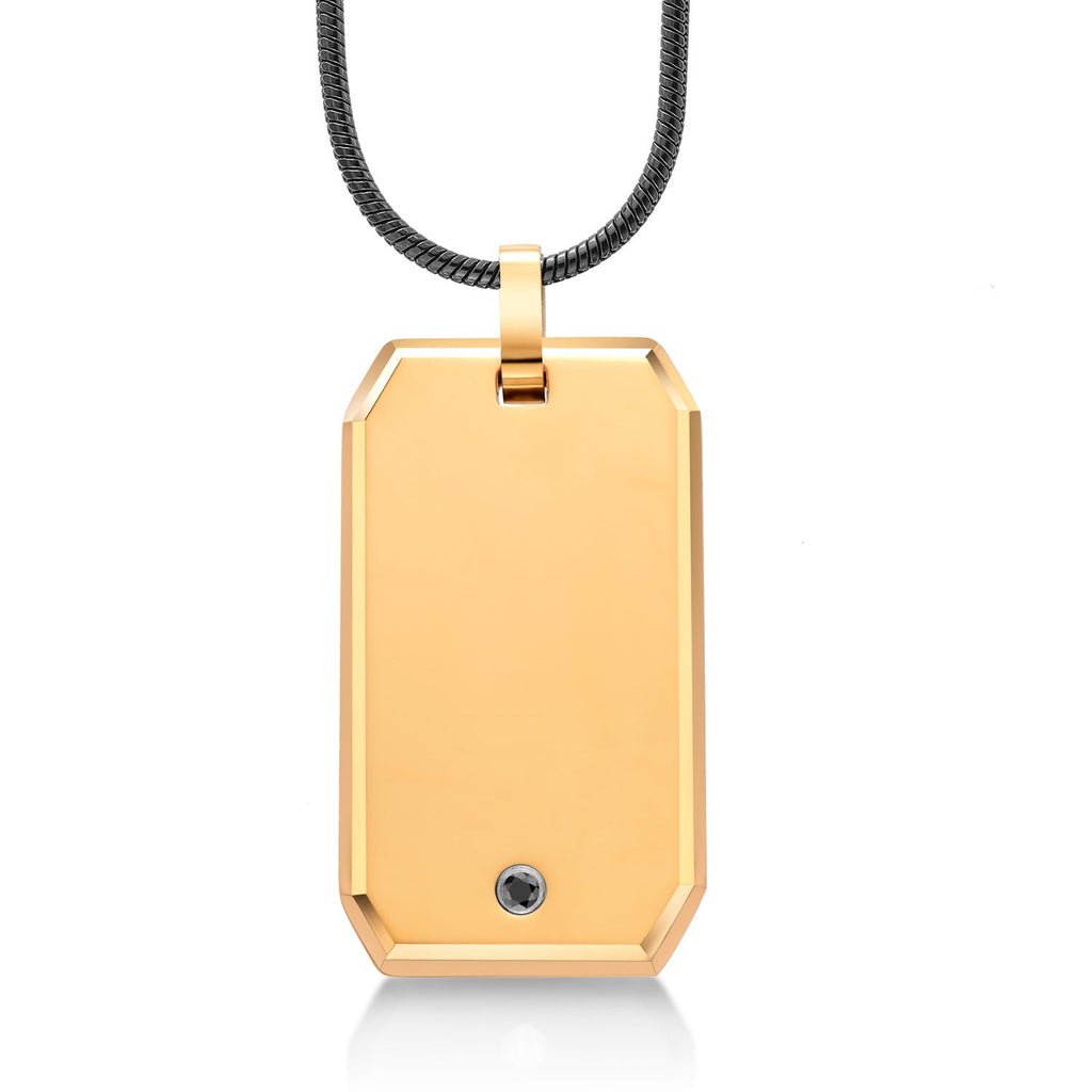 Yellow Pendant - Black Snake Chain_Pendant in Tungsten