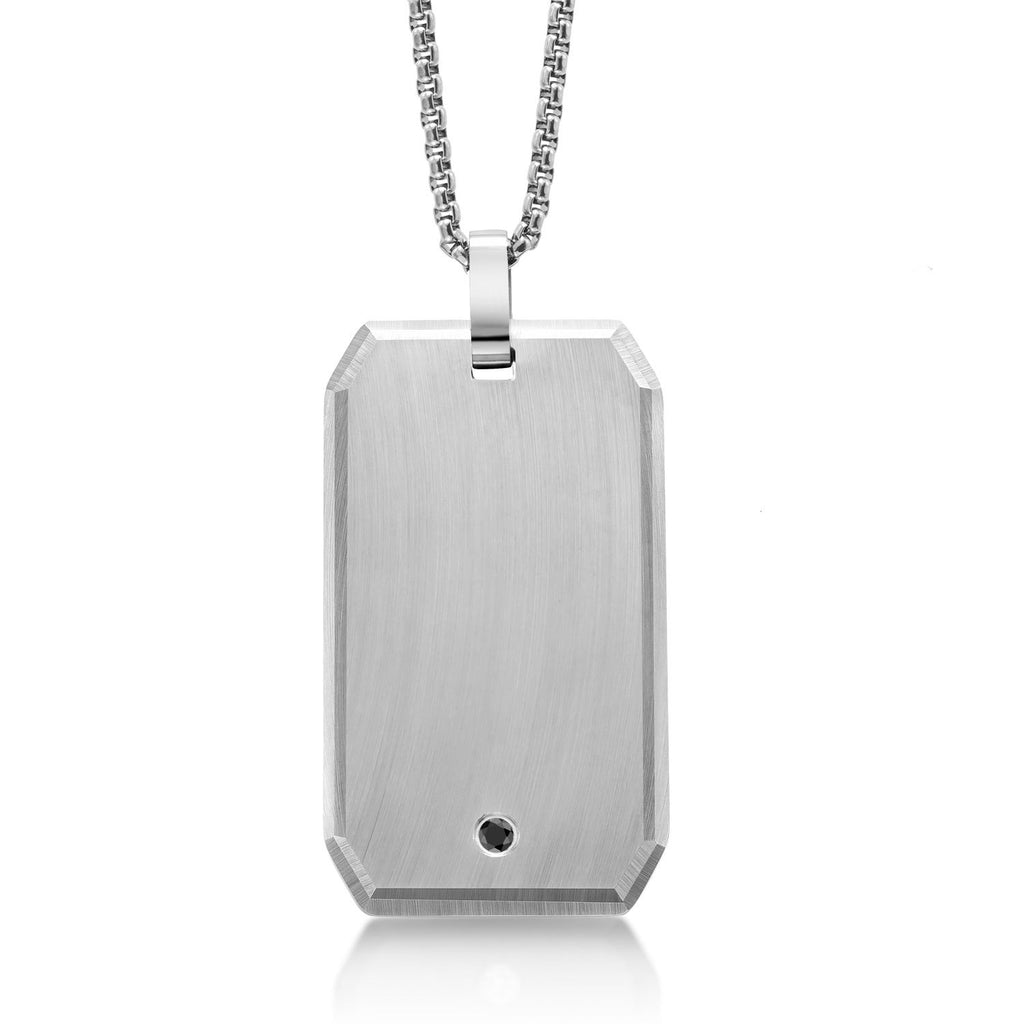 Matte Pendant - White Rolo Chain_Pendant in Tungsten