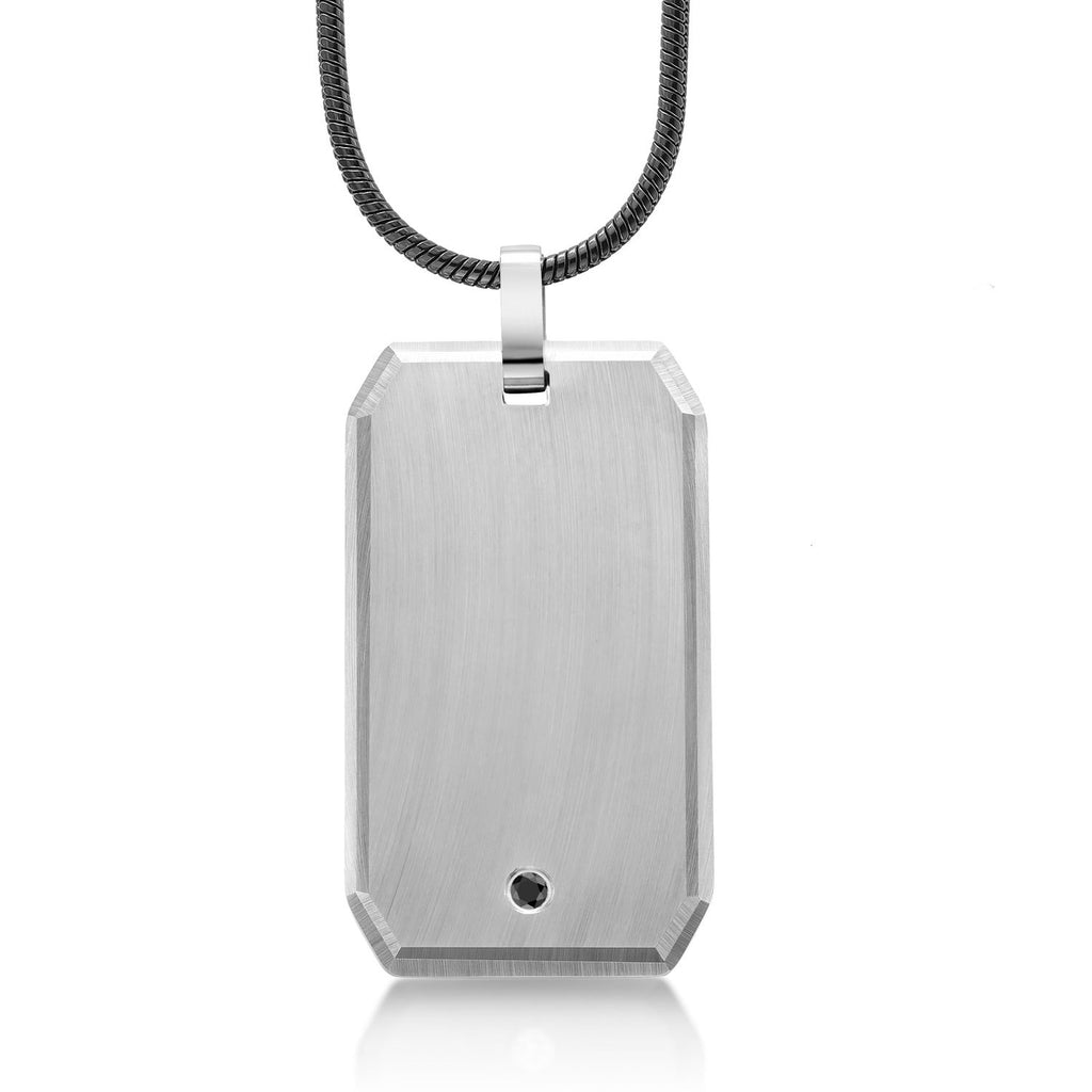 Matte Pendant - Black Snake Chain_Pendant in Tungsten