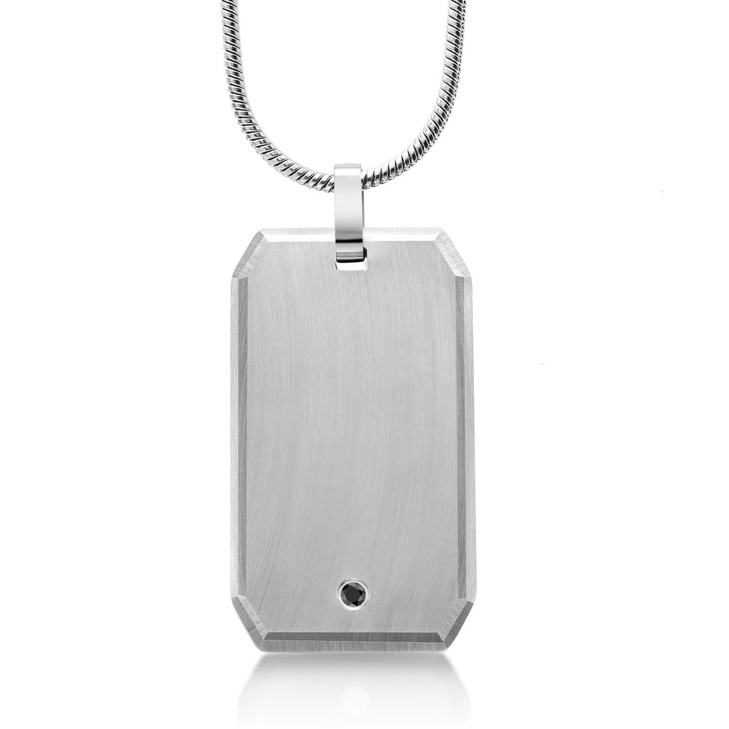 Matte Pendant - White Snake Chain_Pendant in Tungsten