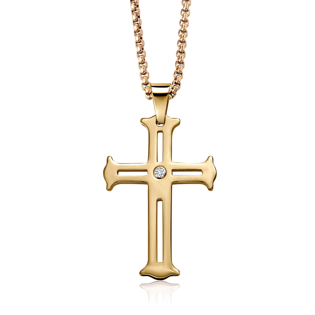 Yellow Rolo Chain_Pendant in Tungsten