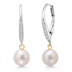 Earrings in 925 Sterling Silver and 14K Yellow Gold