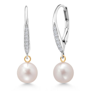 Earrings in 925 Sterling Silver and 14K Yellow Gold
