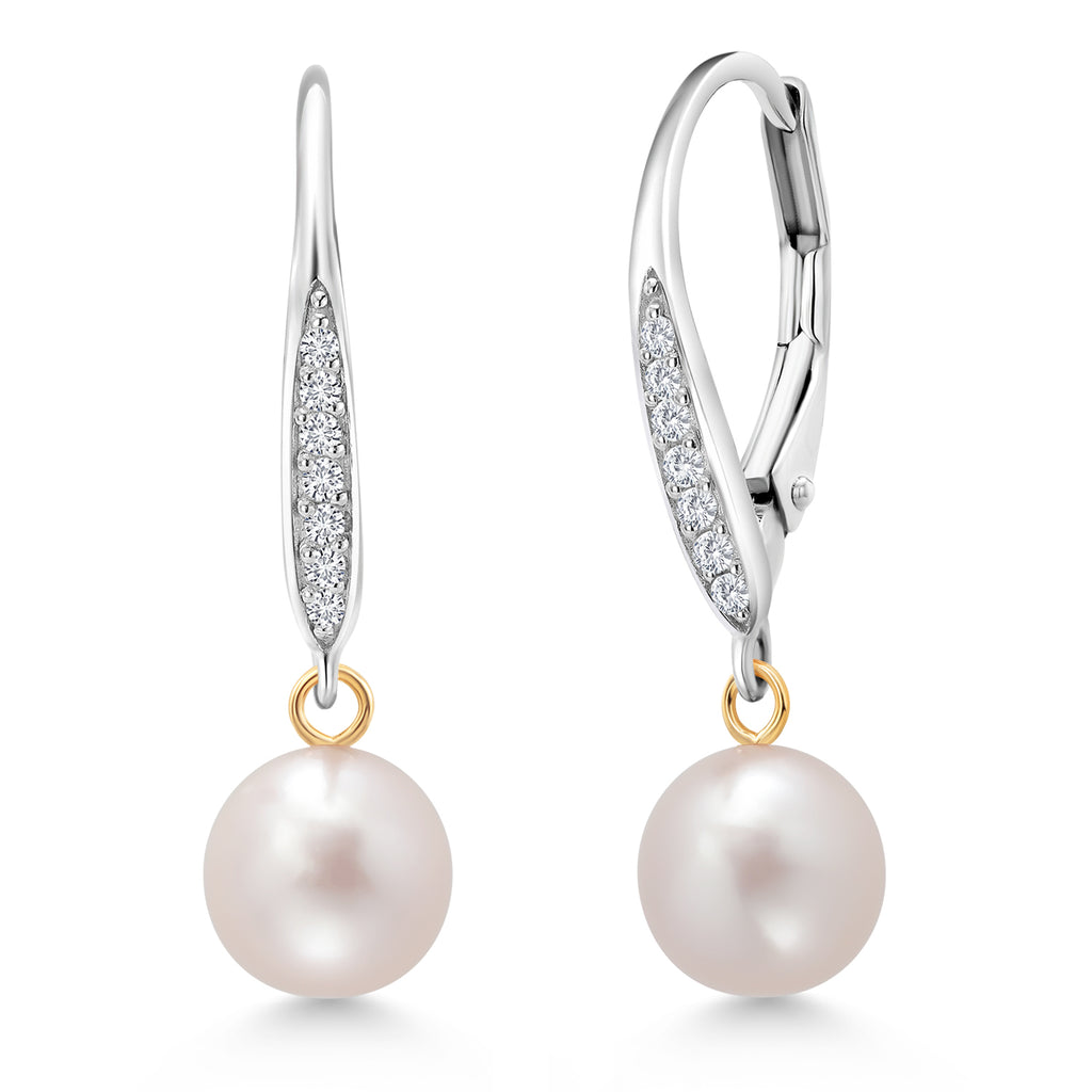 Earrings in 925 Sterling Silver and 14K Yellow Gold