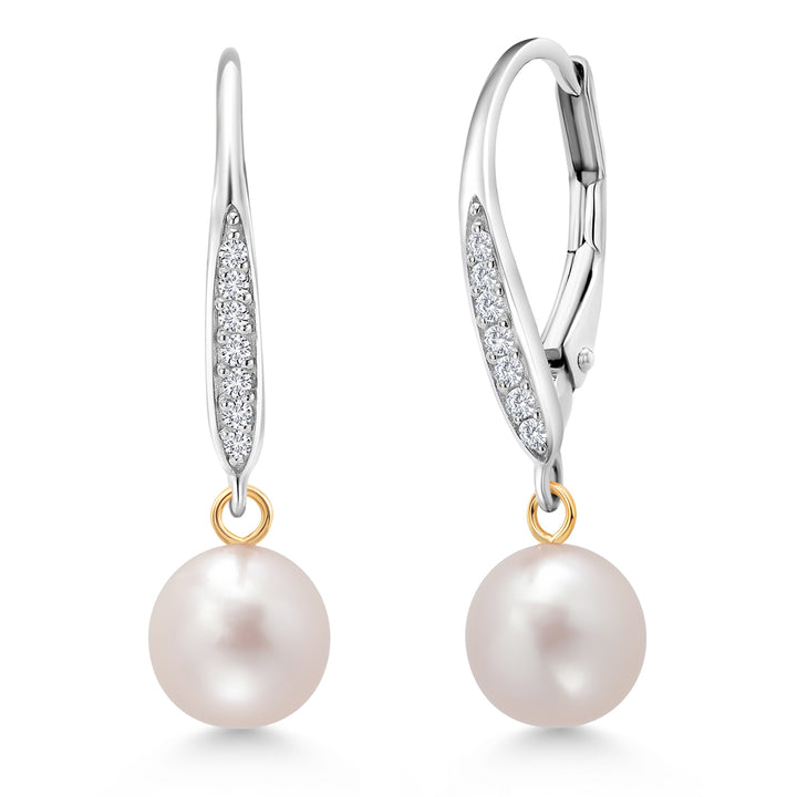 Earrings in 925 Sterling Silver and 14K Yellow Gold