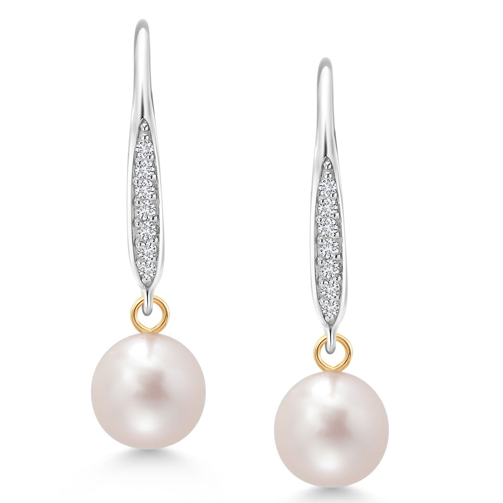Earrings in 925 Sterling Silver and 14K Yellow Gold