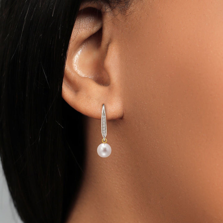 Earrings in 925 Sterling Silver and 14K Yellow Gold